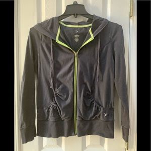 Old Navy L jog jacket activewear gray green trim